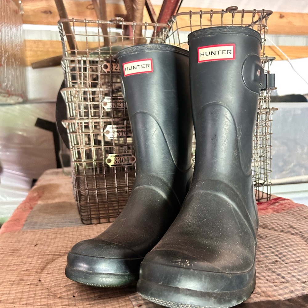 Hunter Blue Rain Boots